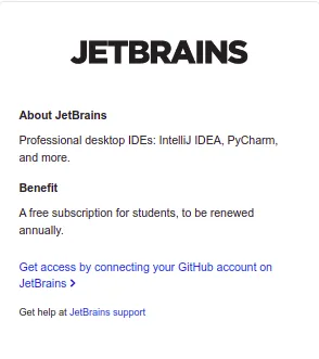 JETBRAINS free subscription